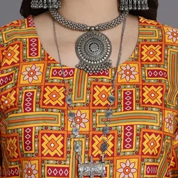 Anouk Rustic Selection Of 3 Chevron Printed Round Neck Straight Kurtas image 2