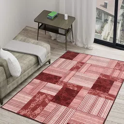 MODEFE Maroon Striped Anti-Skid Nylon Carpet-image-92