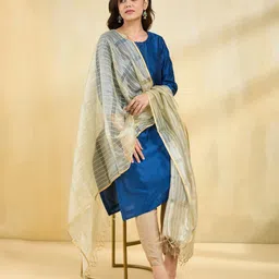 Fabindia Striped Woven Design Dupatta-picture-7