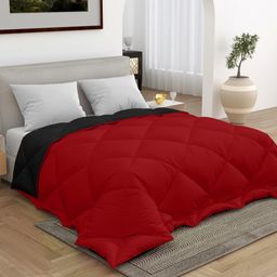 CHICERY Red & Black Geometric Heavy Winter Single Bed Comforter-13