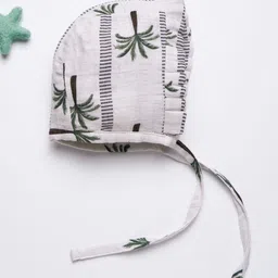 cocoon care Kids White Bamboo Cotton Printed Beanie-picture-10