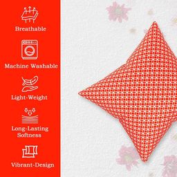 RUBOXA Red Set of 5 Geometric Square Cushion Covers image 3
