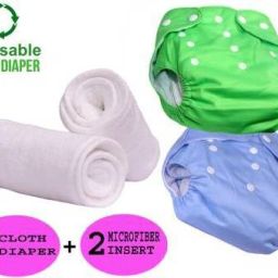 All In One Reusable Washable Soft Cloth Fabric Diaper Nappy With Free Insert For New Born To 2 Year Baby (2Diaper+2Insert)-6