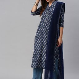 SheWill Blue Printed Unstitched Dress Material-image-37