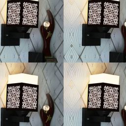Gojeeva Black Wood Square Wall Lamps-picture-33