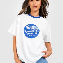 Boohoo Printed Drop-Shoulder Pure Cotton T-shirt-image-19