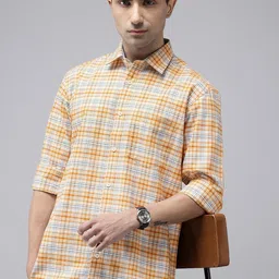 ColorPlus Checked Pure Cotton Casual Shirt-picture-4