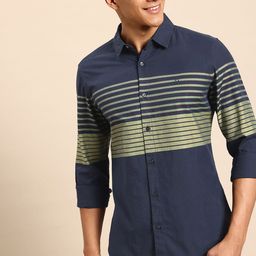 United Colors of Benetton Men Slim Fit Pure Cotton Striped Casual Shirt-image-80