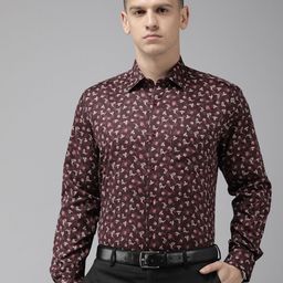 Van Heusen Pure cotton Custom Fit Ethnic Motifs Printed Formal Shirt-image-14