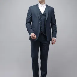 Van Heusen Self Design Slim Fit Single-Breasted Three-Piece Party Suit-40