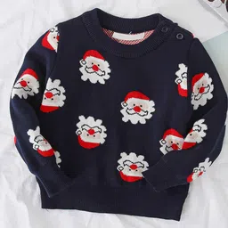 Little Surprise Box LLP Kids Santa Faces Printed Cardigan-image-76