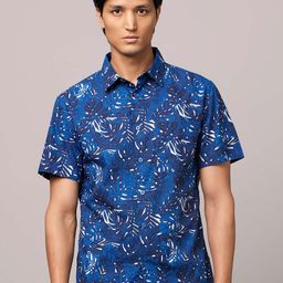Celio Men Classic Floral Printed Casual Cotton Shirt-image-101