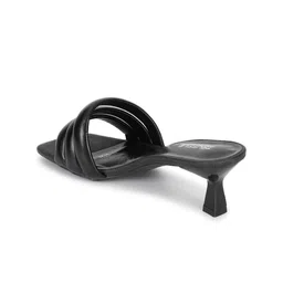 Truffle Collection Striped PU Block Mules image 3