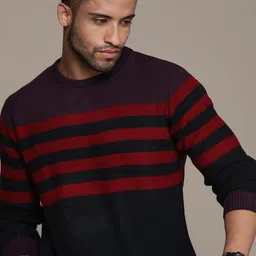 Roadster Men Striped Pullover Sweater-picture-21