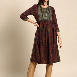 RANGMAYEE Women Floral Yoke Design Sequinned Kurta-picture-24