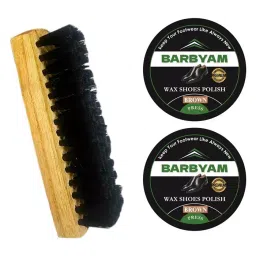 JEEBU 40 g Brown Leather Shoe Polish & Single Side Brush Pack of 3-image-88