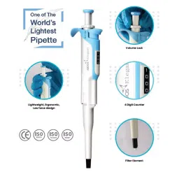 Abdos Elegant Single Channel Adjustable Volume Pipette With 2000-10000 μl Volume Range and 10 μl Increment, E11158 image 2