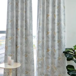 Tranquebar Home Silver-Toned & Brown Floral Black Out Door Curtain-image-45