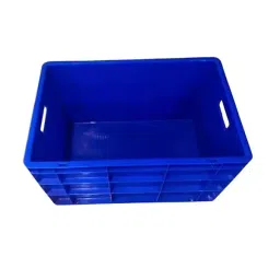 SINGHAL Multipurpose Portable Blue Plastic Crate/Shelf Basket for Large Storage Bin image 3
