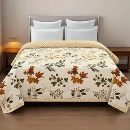 IVAZA Cream AC Room Double Bed Microfibre Comforter-image-68