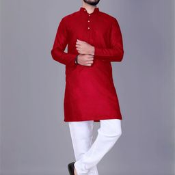 AWM Men Cotton Solid Straight Kurta-image-97