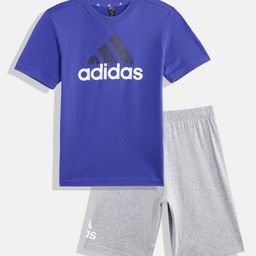 ADIDAS Boys Big Logo Printed T-shirt & Shorts-image-72