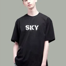 Uniplanet store Men Printed Drop-Shoulder Sleeves Raw Edge T-shirt-image-68