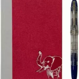 Nightingale Red Note Book Flexible 75 gsm with one Assorted Color Fountain pen -(8901049120693)-22