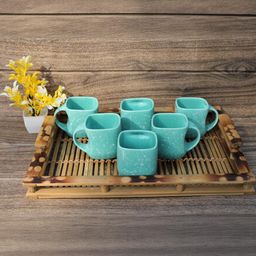 laghima jadon Turquoise Blue Solid Ceramic Matte Cups Set of Cups and Mugs-45