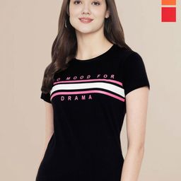 Metronaut Pack of 3 Typography Printed T-shirt-image-45