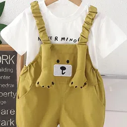 LULU & SKY Boys Dungarees With Striped T-Shirt-image-78
