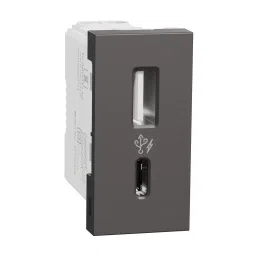 Schneider A+C Type USB Charger Miluz ZeTa Warm Grey 2.4 Amp 1 Module, MZUSBAC1M_WG-image-36