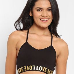 N-Gal Black & Gold-Toned Bralette Bra-image-58