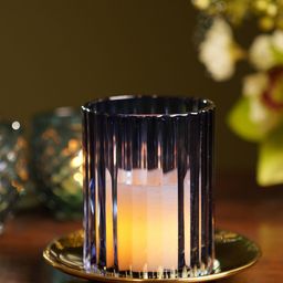 Pure Home and Living Blue & Gold-Toned Candle Holder-image-95