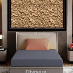 Filymore Plain Solid Single Bedsheet with Unique Colour Pattern Designer Bedsheet Made Of Pure Microfiber with 1 Pillow Cover - Grey & Pink-8