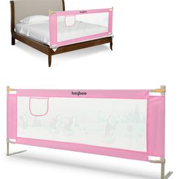 Baybee Baby bed rails guard for baby kids safety with Adjustable Height - Pink-16