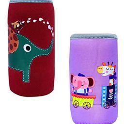 NeonateCare Adjustable Reusable Stretchable Baby Feeding Bottle Cover Sleeves Pack of 2 - Multicolor ( color and design may vary)-21