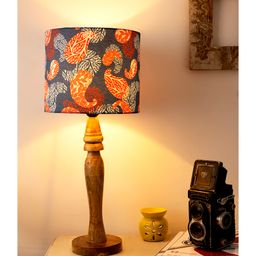 Green Girgit Wooden Colorful Ambee Print Lamp-17