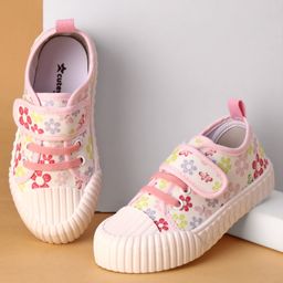 Cute Walk by Babyhug Velcro Closure Casual Shoes with Floral Print - Pink-picture-6