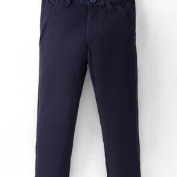 UCB Cotton Woven Full Length Solid Color Trouser - Navy Blue-picture-11