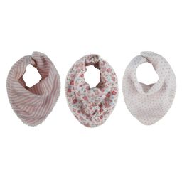Abracadabra Vintage Floral Theme Cotton Muslin Bandana Bibs Pack Of 3- Pink-20