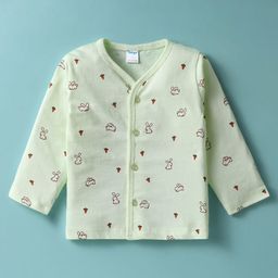 Tango Single Jersey Knit Full Sleeves Front Open Jhabla With Animal Print - Light Green-picture-22