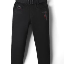 Noddy Typography Embroidered Pant - Black-image-67