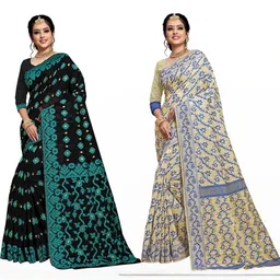 jayant creation Multicoloured Silk Cotton Jamdani Sarees-picture-33