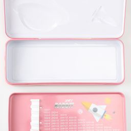 ZOE Single Compartment Pencil Box With Space Theme Print - Peach image 2