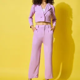 BUY NEW TREND Notch Lapel Short Blazer With Trousers-image-72