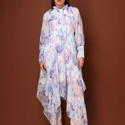 PURVAJA Floral Printed Puff Sleeves Georgette Fit and Flare Maxi Dress-image-92