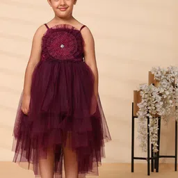 Toy Balloon kids Girls Shoulder Straps Self Design Gown Dress-image-75