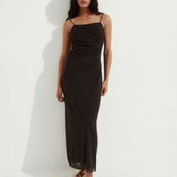 H&M Draped Mesh Strappy Dress-image-6