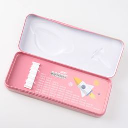 ZOE Single Compartment Pencil Box With Space Theme Print - Peach image 5